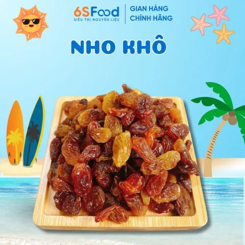 Nho Khô sấy dẻo, Nho chua ngọt tự nhiên không đường, làm kẹo Nougat  - 6SFOOD
