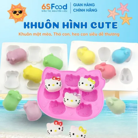 Khuôn Silicon Hình Heo 3D, Thỏ, Mèo, Mặt Thú Làm Thạch, Socola, Kẹo Dẻo, Xà Phòng,... - Nhà 6SFOOD