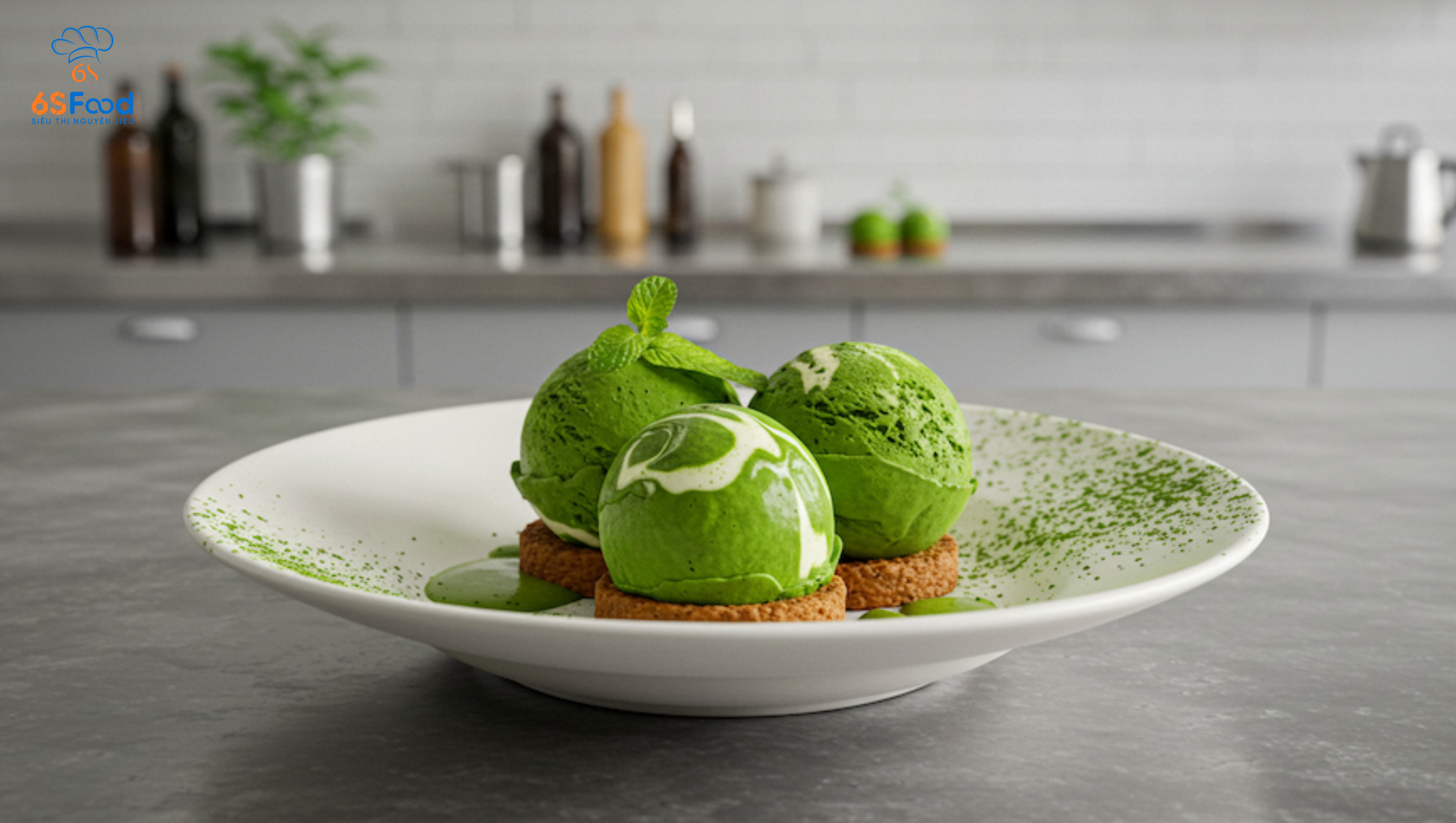 kem matcha mát lạnh, thơm béo