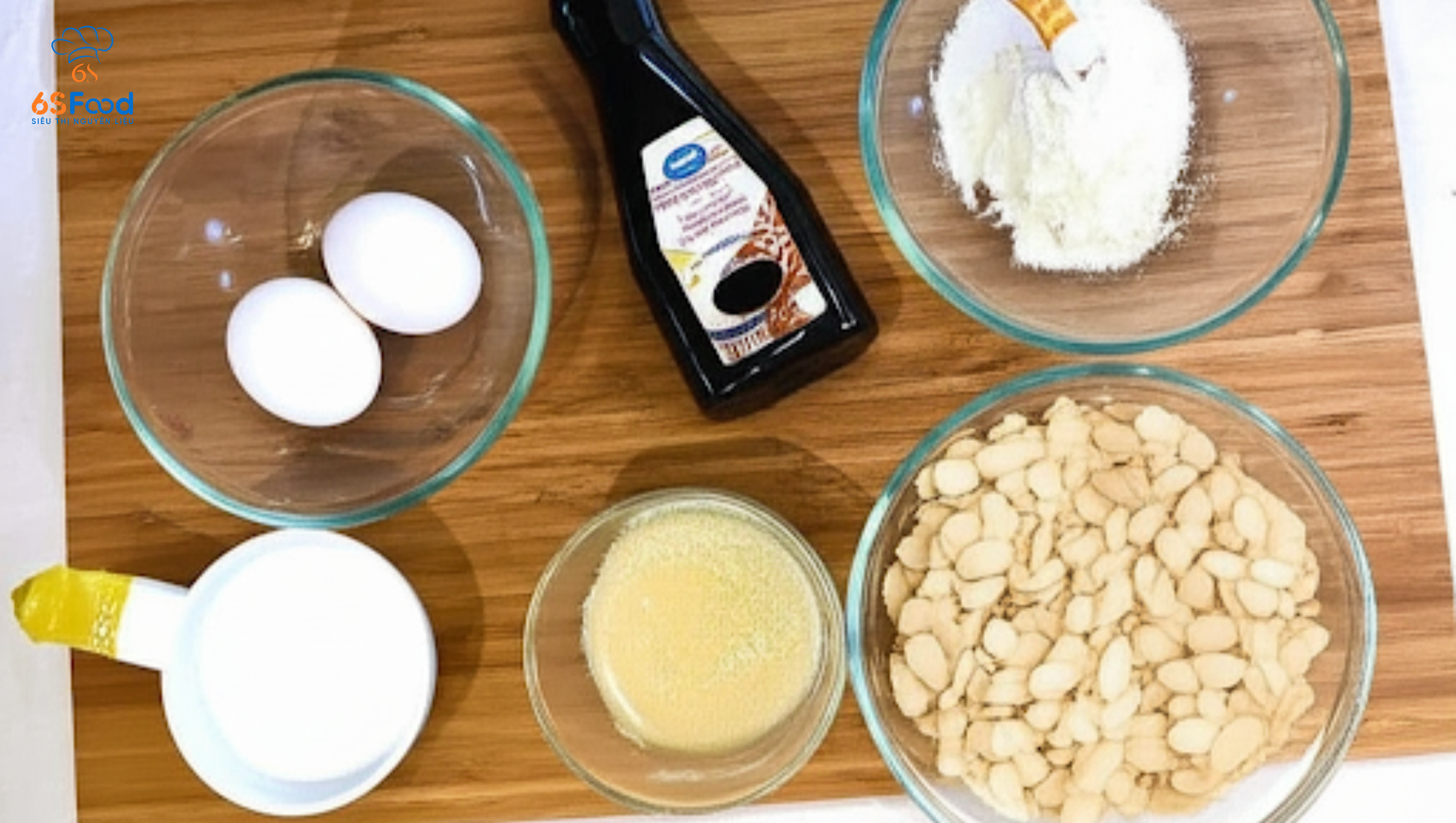 Nguyên liệu làm bánh ngói hạnh nhân keto